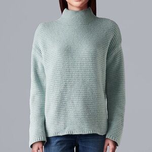 Simply Vera Wang texture stitch mockneck sweater